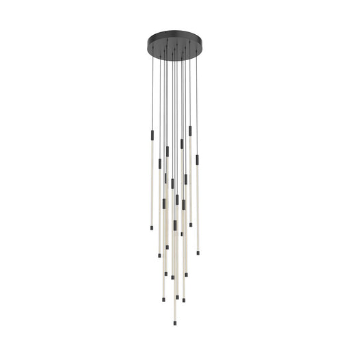 Kuzco Motif 27" LED Multi Pendant, Black/Clear Glass