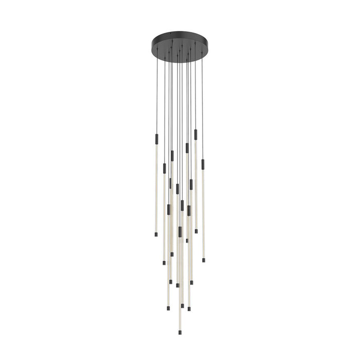 Kuzco Motif 27" LED Multi Pendant, Black/Clear Glass
