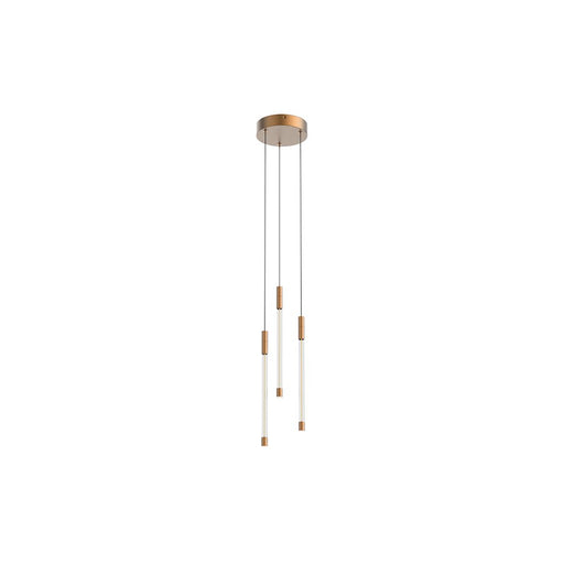 Kuzco Motif 5.5in LED Multi Pendant | Modern Brushed Gold and Clear Glass Cylinder | Kitchen Island & Dining Room | 1600lm 2700K | Model MP75213-BG