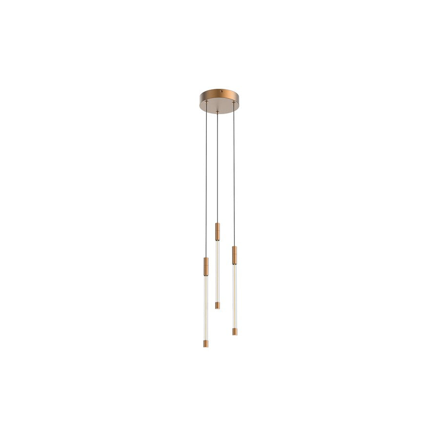 Kuzco Motif 13" LED Multi Pendant, Brushed Gold/Clear Glass - MP75213-BG-UNV