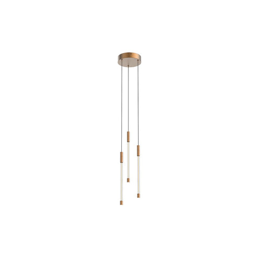 Kuzco Motif 13" LED Multi Pendant, Brushed Gold/Clear Glass
