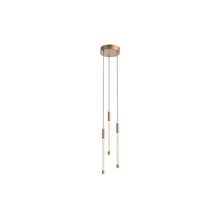 Kuzco Motif 13" LED Multi Pendant, Brushed Gold/Clear Glass