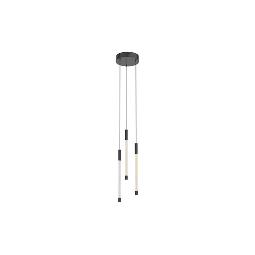 Kuzco Motif 5.5in LED Multi Pendant | Modern Black and Clear Glass | Kitchen Island & Dining Room | 5.5 x 5.5 x 13 in | Model MP75213-BK