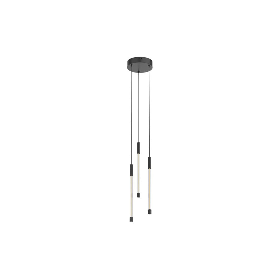 Kuzco Motif 13" LED Multi Pendant, Black/Clear Glass - MP75213-BK-UNV