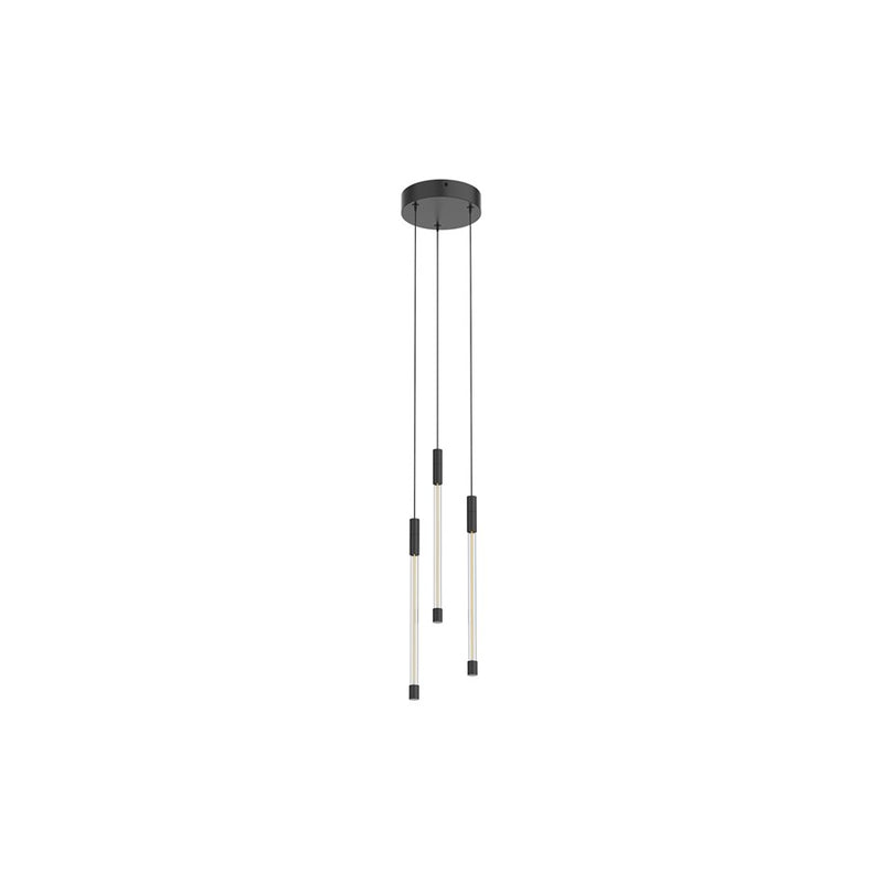 Kuzco Motif 13" LED Multi Pendant, Black/Clear Glass