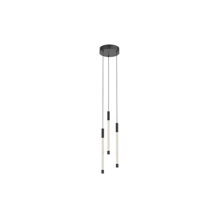 Kuzco Motif 13" LED Multi Pendant, Black/Clear Glass