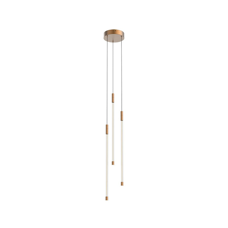 Kuzco Motif 21in 1-Light LED Multi Pendant | Brushed Gold and Clear Glass | Dining Room & Living Room | 20.62 x 5.5 in | Model MP75221-BG