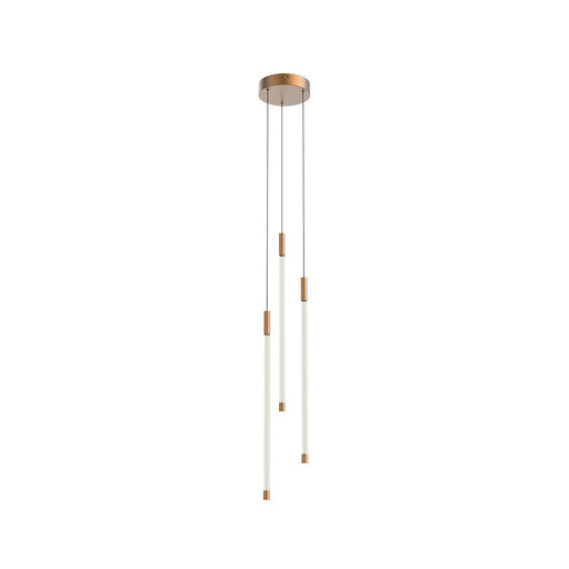 Kuzco Motif 21in 1-Light LED Multi Pendant | Brushed Gold and Clear Glass | Dining Room & Living Room | 20.62 x 5.5 in | Model MP75221-BG