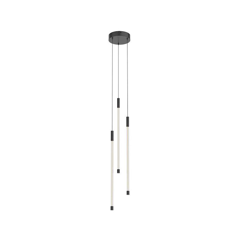 Kuzco Motif 21in LED Multi Pendant | Modern Black and Clear Glass | Dining Room & Living Room | 5.5 Dia x 20.6 H in | Model MP75221-BK