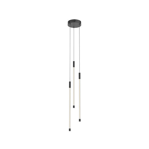 Kuzco Motif 21in LED Multi Pendant | Modern Black and Clear Glass | Dining Room & Living Room | 5.5 Dia x 20.6 H in | Model MP75221-BK