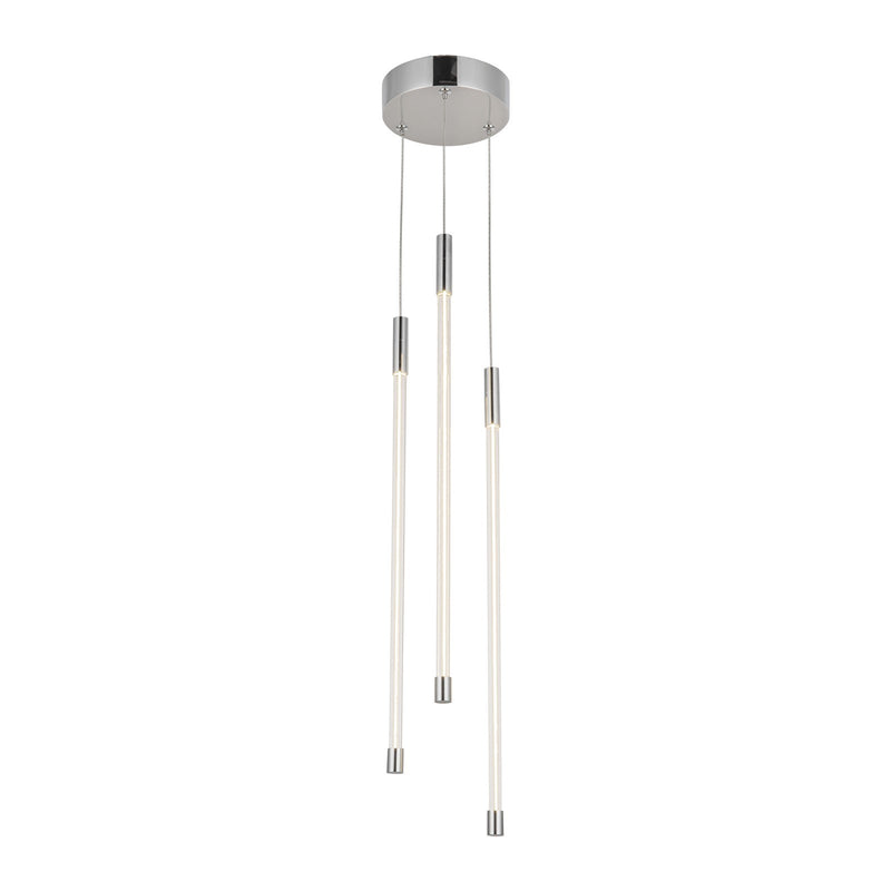 Kuzco Motif 21in 1-Light LED Multi Pendant | Chrome Aluminum and Clear Glass | Dining Room & Living Room | 20.62 x 5.5 in | Model MP75221-CH
