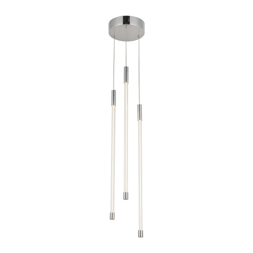 Kuzco Motif 21in 1-Light LED Multi Pendant | Chrome Aluminum and Clear Glass | Dining Room & Living Room | 20.62 x 5.5 in | Model MP75221-CH