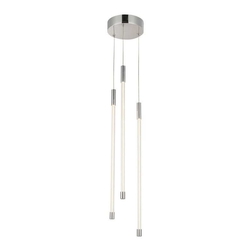 Kuzco Motif 21in 1-Light LED Multi Pendant | Chrome Aluminum and Clear Glass | Dining Room & Living Room | 20.62 x 5.5 in | Model MP75221-CH