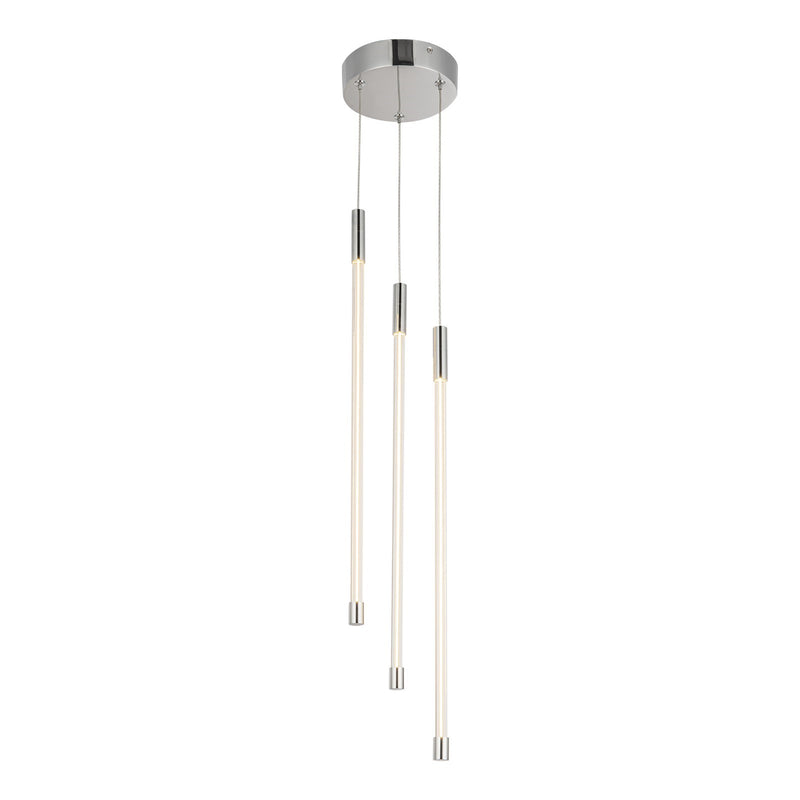 Kuzco Motif 21in 1-Light LED Multi Pendant | Chrome Aluminum and Clear Glass | Dining Room & Living Room | 20.62 x 5.5 in | Model MP75221-CH