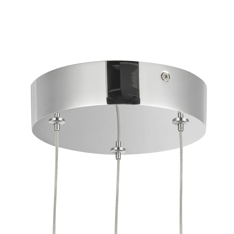 Kuzco Motif 21in 1-Light LED Multi Pendant | Chrome Aluminum and Clear Glass | Dining Room & Living Room | 20.62 x 5.5 in | Model MP75221-CH