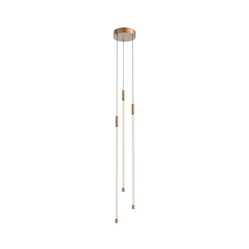 Kuzco Motif 26in 1-Light LED Pendant | Modern Brushed Gold and Clear Glass | Kitchen Island & Dining Room | 26.75 x 5.5 in | Model MP75227-BG