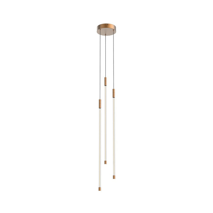 Kuzco Motif 27" LED Multi Pendant, Brushed Gold/Clear Glass - MP75227-BG-UNV
