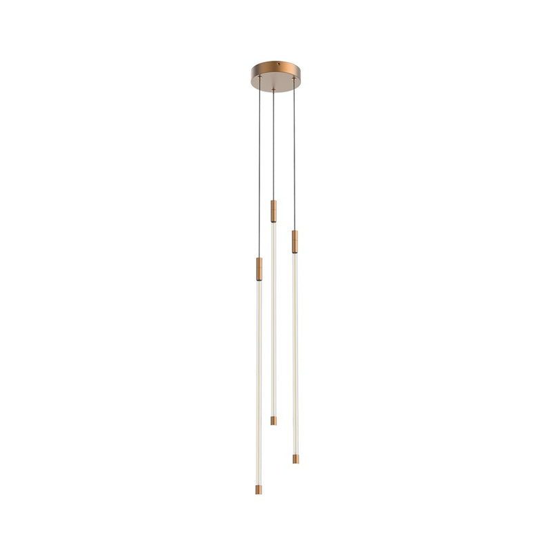 Kuzco Motif 27" LED Multi Pendant, Brushed Gold/Clear Glass