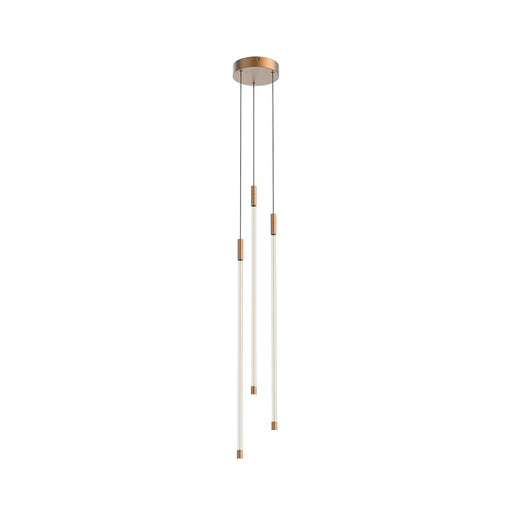 Kuzco Motif 27" LED Multi Pendant, Brushed Gold/Clear Glass