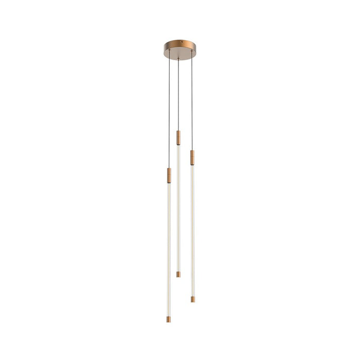 Kuzco Motif 27" LED Multi Pendant, Brushed Gold/Clear Glass