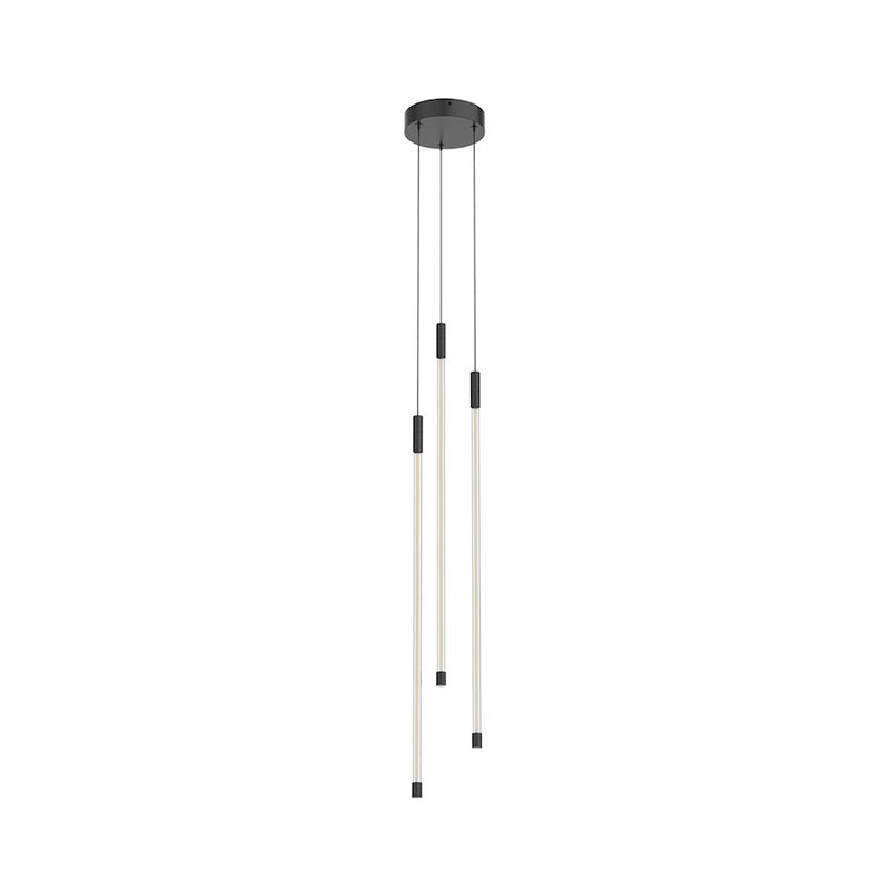 Kuzco Motif 26in 1-Light LED Multi Pendant | Black Steel and Clear Glass | Dining Room & Kitchen Island | 26.75 x 5.5 in | Model MP75227-BK