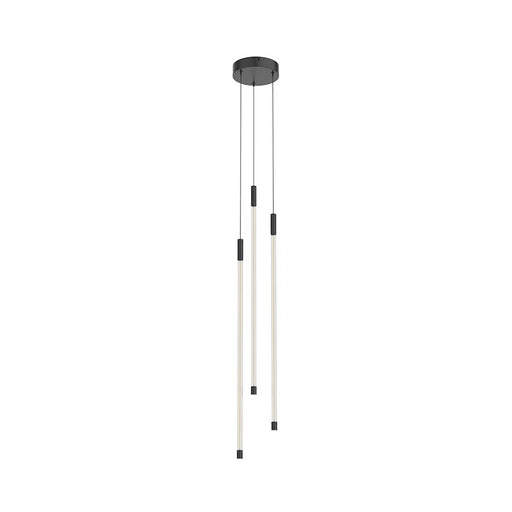 Kuzco Motif 26in 1-Light LED Multi Pendant | Black Steel and Clear Glass | Dining Room & Kitchen Island | 26.75 x 5.5 in | Model MP75227-BK