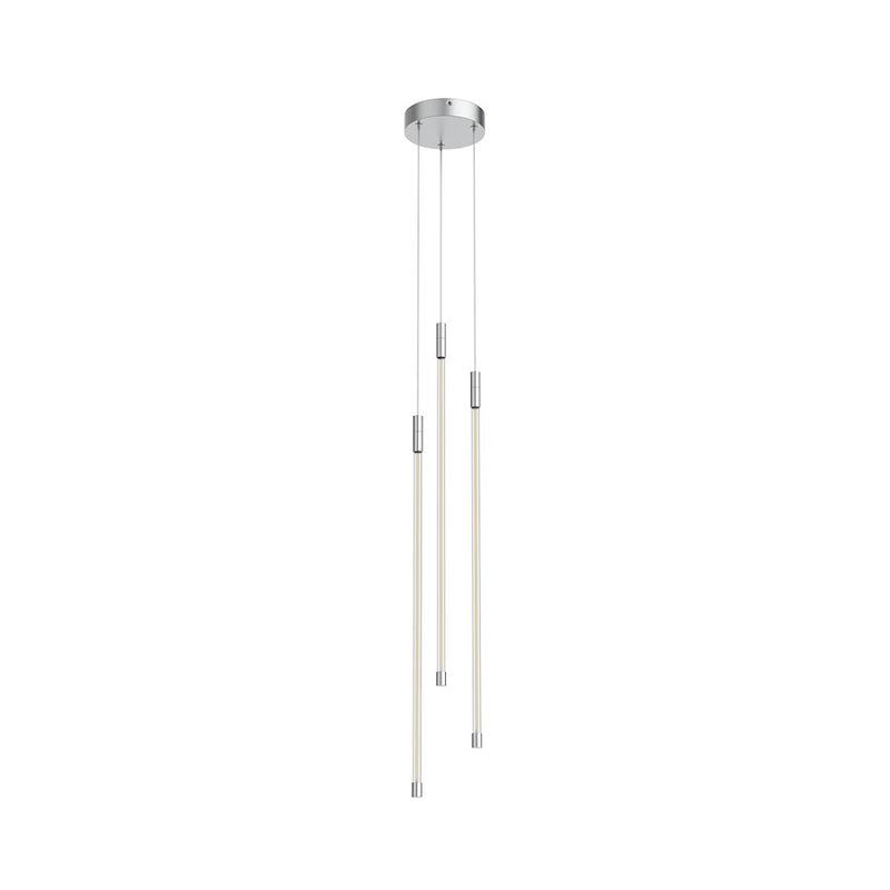 Kuzco Motif 26in LED Multi Pendant | Modern Chrome and Clear Glass | Kitchen Island & Dining Room | 5.5 x 26.75 in | Model MP75227-CH