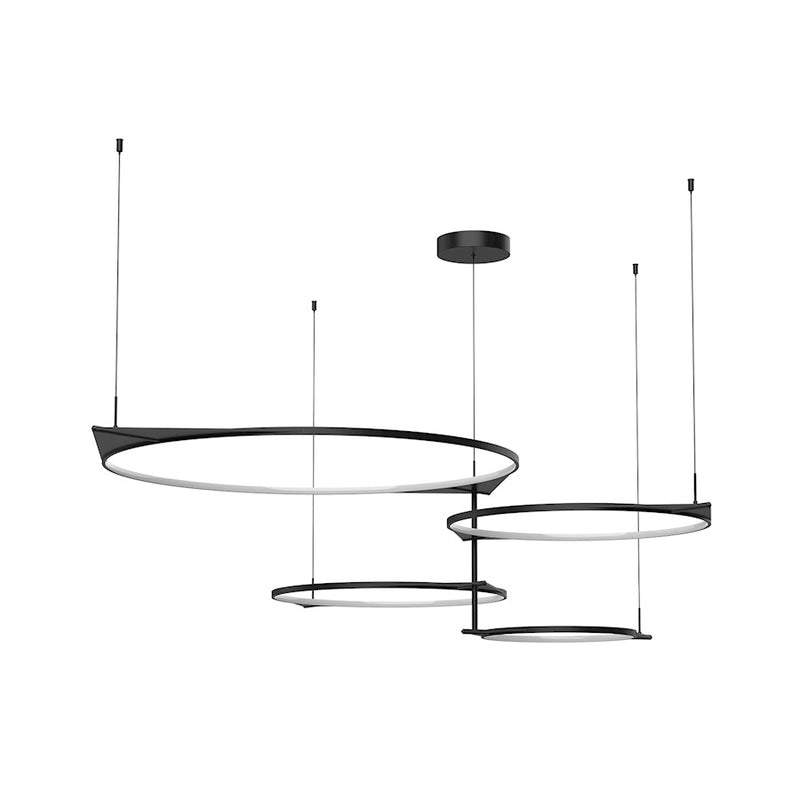 Kuzco Serif 36in 6-Light LED Multi-Pendant | Modern Black Aluminum and Frosted Silicone | Kitchen Island & Dining Room | Model MP84483-BK