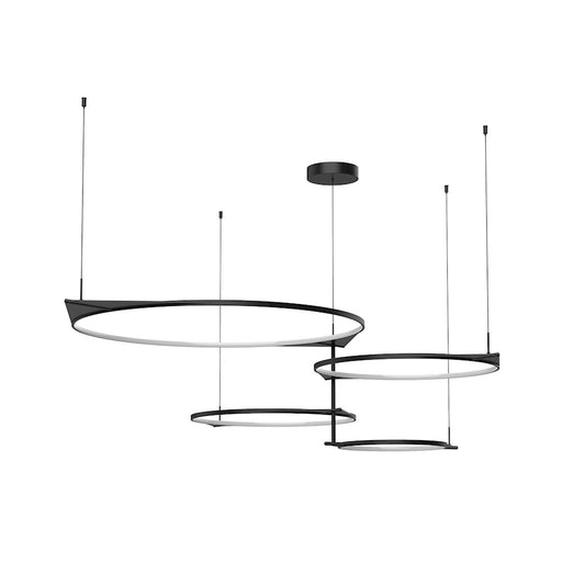 Kuzco Serif 36in 6-Light LED Multi-Pendant | Modern Black Aluminum and Frosted Silicone | Kitchen Island & Dining Room | Model MP84483-BK