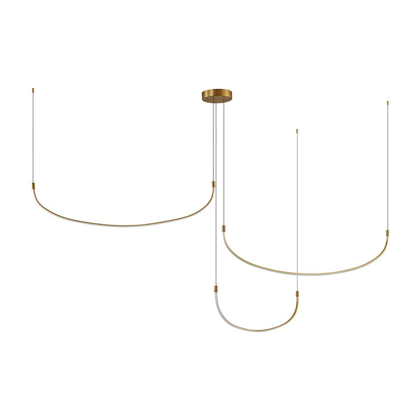 Kuzco Talis 70in 1-Light LED Multi-Pendant | Modern Brushed Gold Metal | Dining Room & Living Room | 70.5 x 9.25 in | Model MP89370-BG