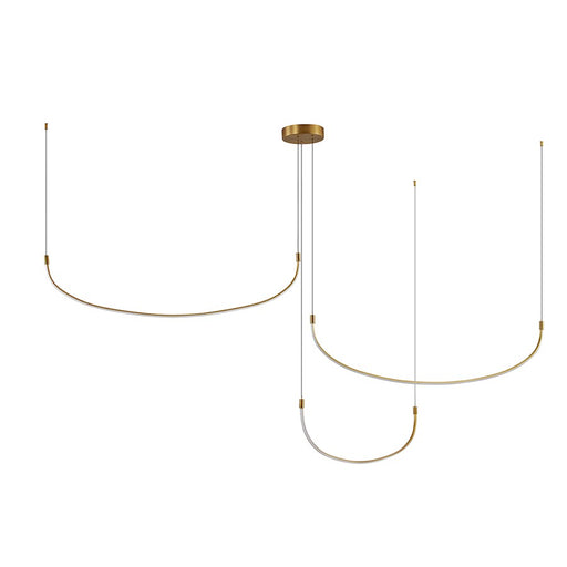 Kuzco Talis 70in 1-Light LED Multi-Pendant | Modern Brushed Gold Metal | Dining Room & Living Room | 70.5 x 9.25 in | Model MP89370-BG