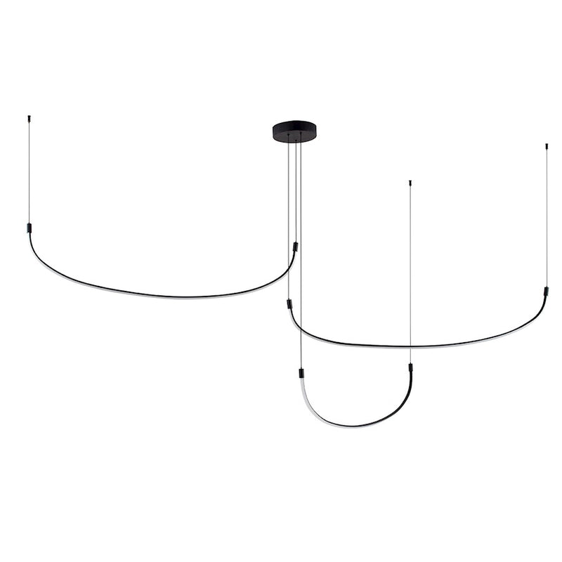 Kuzco Talis 70in LED Multi Pendant | Modern Black Aluminum | Kitchen Island & Dining Room | 4160lm 3000K 90CRI Dimmable | Model MP89370-BK