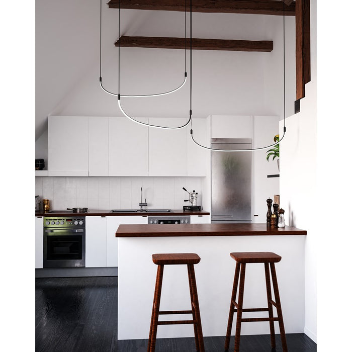 Kuzco Talis 70" LED Multi Pendant, Black