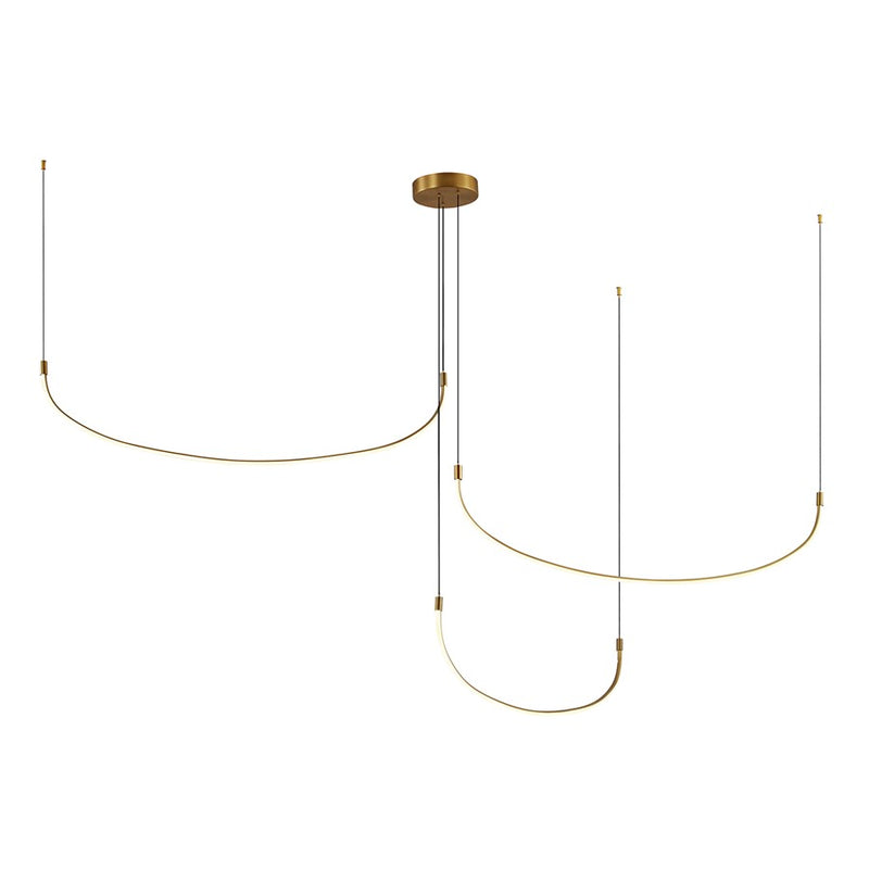 Kuzco Talis 90" LED Multi Pendant, Brushed Gold