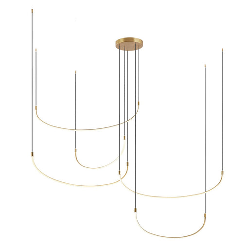Kuzco Talis 90in LED Multi Pendant | Modern Brushed Gold Aluminum and White Silicone Diffuser | Foyer & Living Room | Model MP89590-BG-UNV