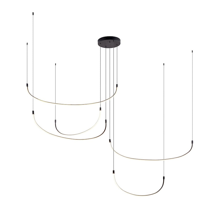 Kuzco Talis 90in LED Multi Pendant | Minimalist Black Metal | Kitchen Island & Dining Room | 10400lm 3000K 90CRI Dimmable | Model MP89590-BK