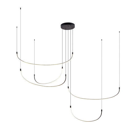 Kuzco Talis 90in LED Multi Pendant | Minimalist Black Metal | Kitchen Island & Dining Room | 10400lm 3000K 90CRI Dimmable | Model MP89590-BK