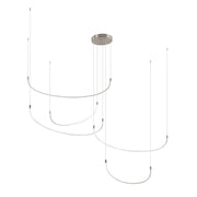 Kuzco Talis 90in 1-Light LED Multi Pendant | Minimal Brushed Nickel and U-Shaped Bar | Kitchen Island & Dining Room | 10400lm | Model MP89590-BN