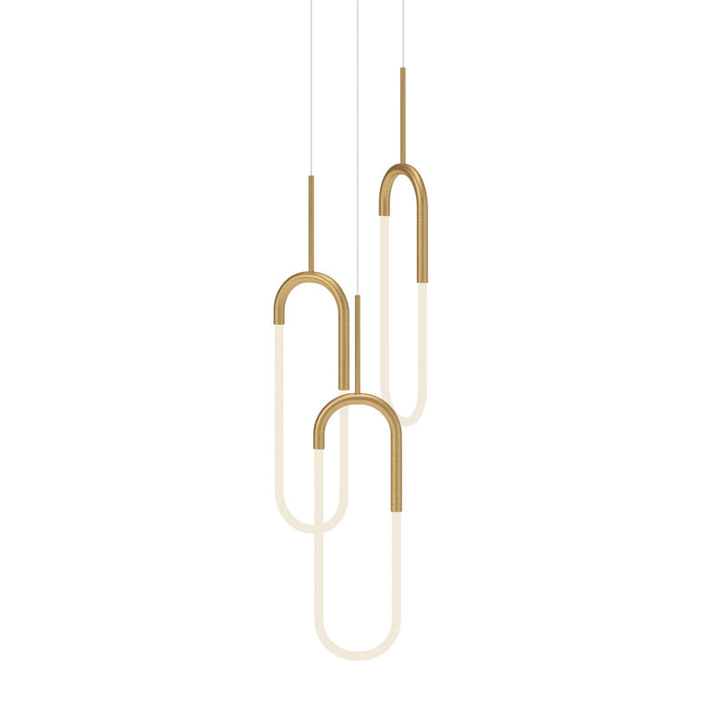 Kuzco Huron 18in 3-Light Multi Pendant | Modern Brushed Gold and Frosted Acrylic | Kitchen Island & Dining Room | Model MP95103-BG