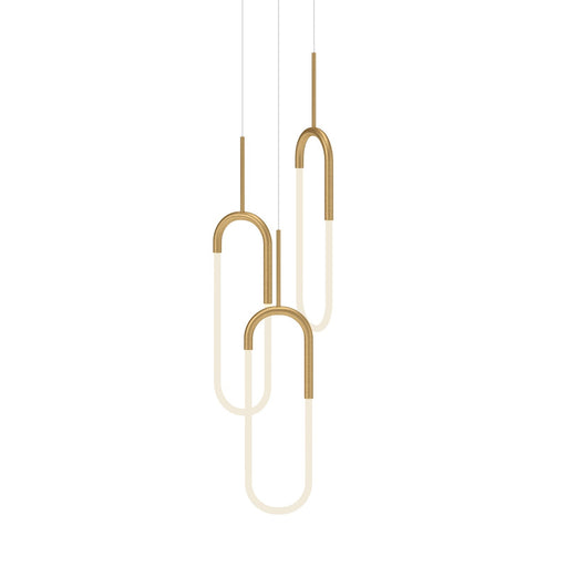 Kuzco Huron 18in 3-Light Multi Pendant | Modern Brushed Gold and Frosted Acrylic | Kitchen Island & Dining Room | Model MP95103-BG
