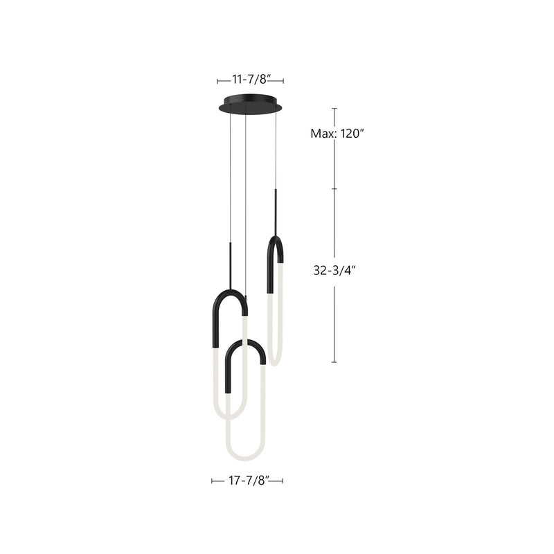 Kuzco Huron 18in 3-Light Multi Pendant | Modern Brushed Gold and Frosted Acrylic | Kitchen Island & Dining Room | Model MP95103-BG