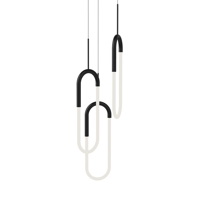 Kuzco Huron 3-Head LED Multi Pendant | Black Aluminum and Frosted Acrylic Diffuser | Kitchen Island & Dining Room | 2550lm 3000K | Model MP95103-BK