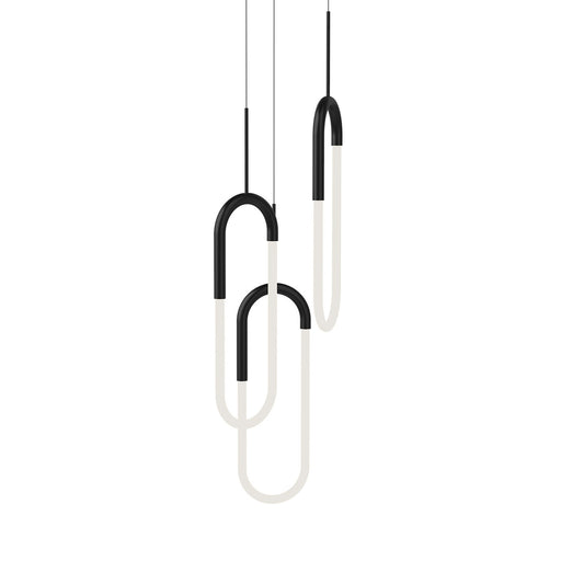Kuzco Huron 3-Head LED Multi Pendant | Black Aluminum and Frosted Acrylic Diffuser | Kitchen Island & Dining Room | 2550lm 3000K | Model MP95103-BK