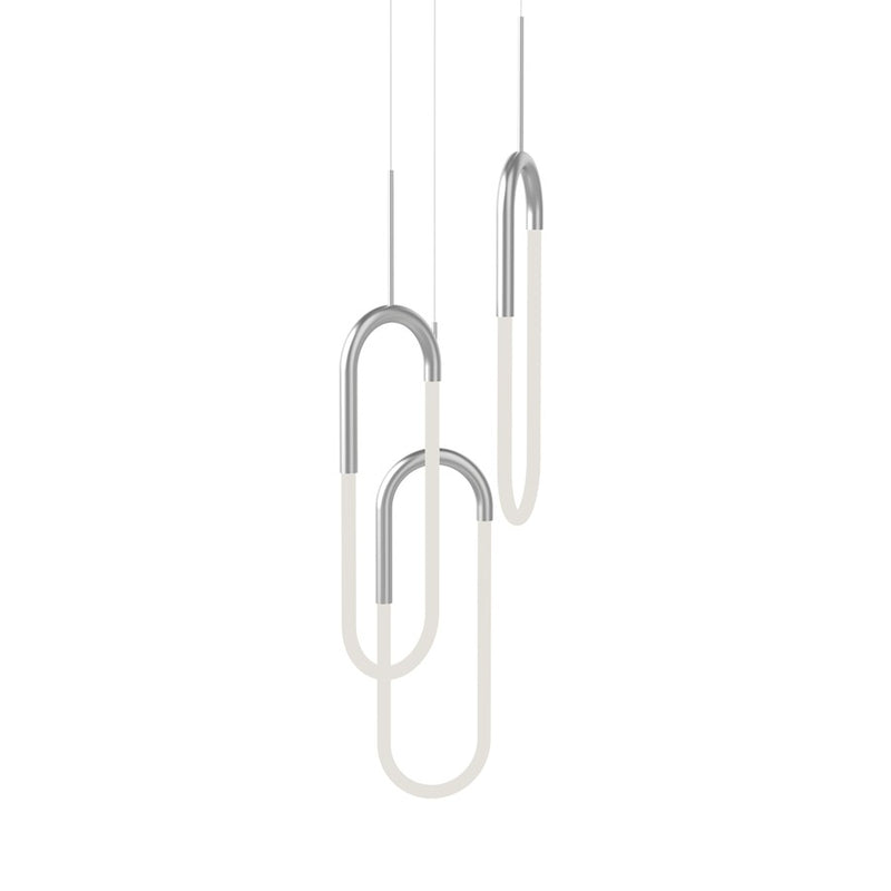 Kuzco Huron 17.88in LED Multi-Pendant | Chrome Aluminum and Frosted Acrylic Diffuser | Kitchen Island & Dining Room | Model MP95103-CH