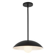 Kuzco Umbra 14" Blk Pendant, Blk/Opal Glass - PD10814-BK-OP