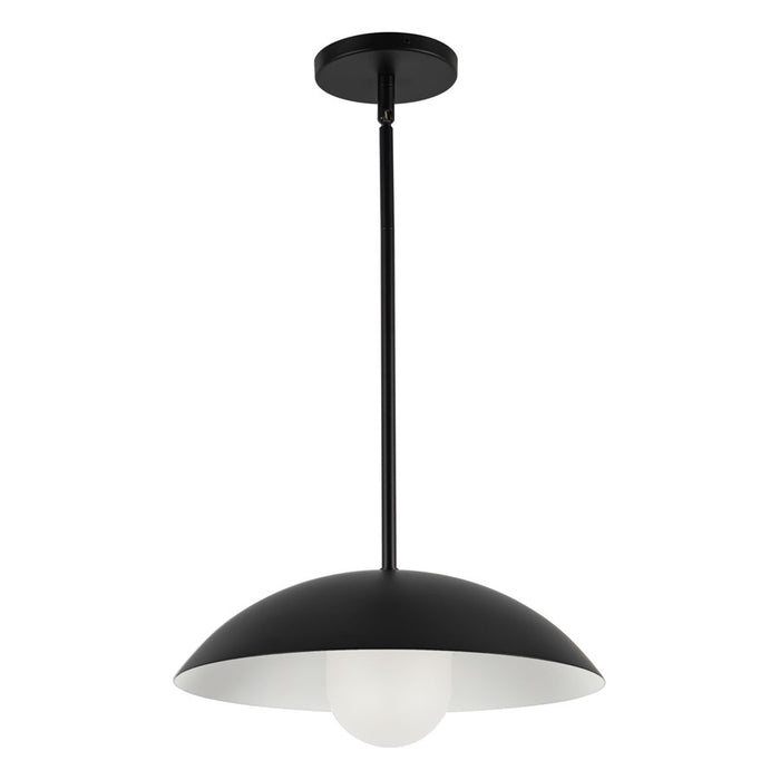 Kuzco Umbra 14" Black Pendant, Black/Opal Glass
