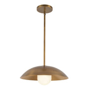 Kuzco Umbra 14" Brass Pendant, Vintage Brass/Opal Glass - PD10814-VB-OP