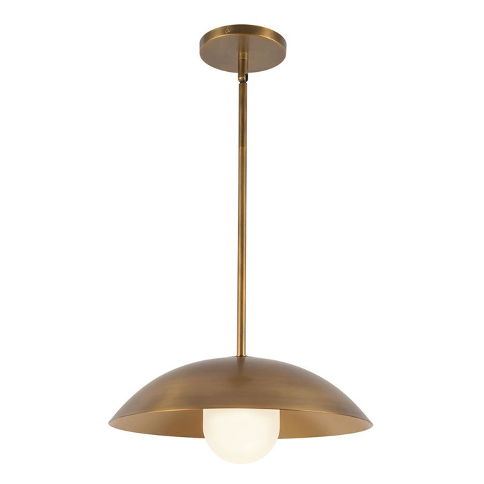 Kuzco Umbra 14" Brass Pendant, Vintage Brass/Opal Glass - PD10814-VB-OP