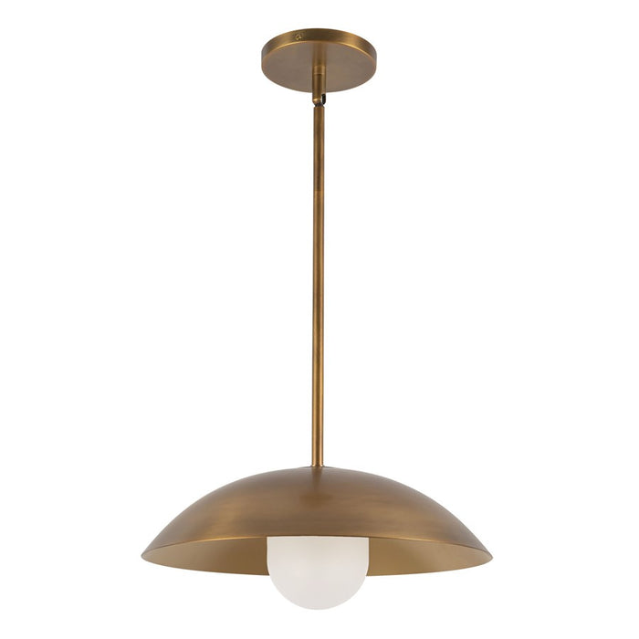 Kuzco Umbra 14" Brass Pendant, Vintage Brass/Opal Glass