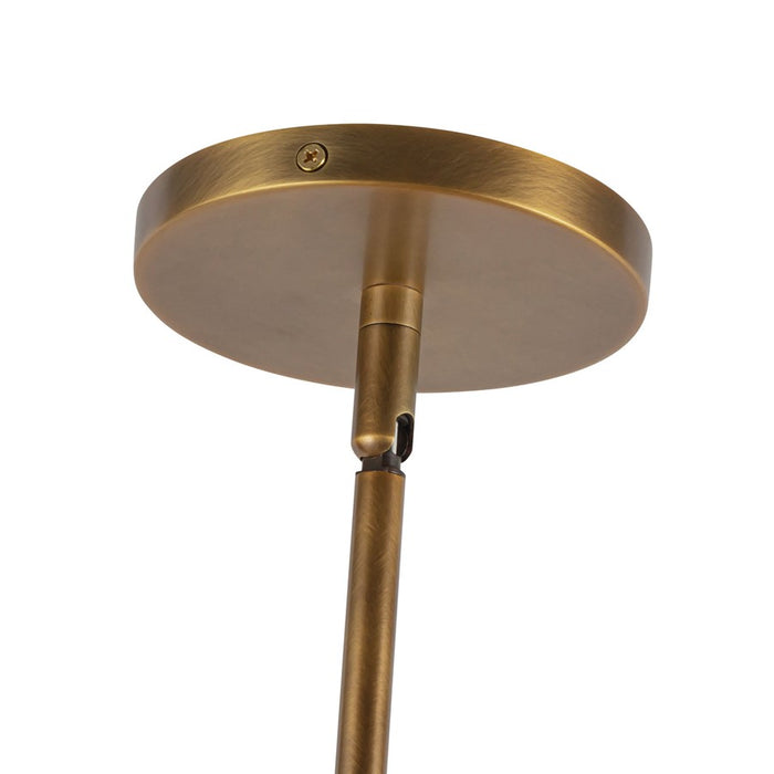 Kuzco Umbra 14" Brass Pendant, Vintage Brass/Opal Glass